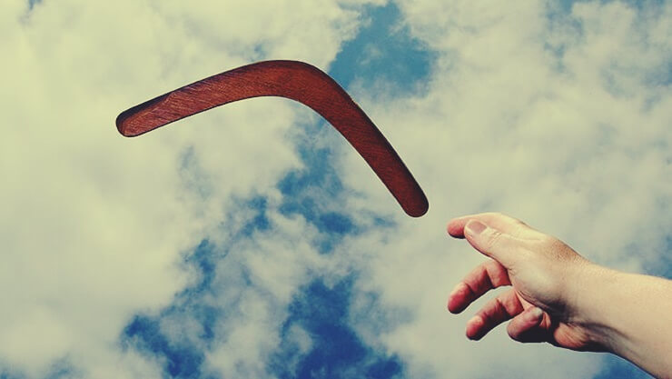 boomerang simbolizando el hecho de que mereces el amor que das y recibes
