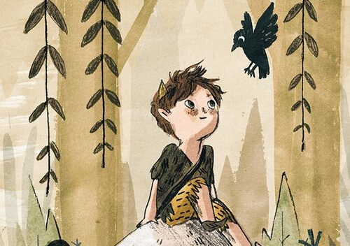 niño mirando cuervo simbolizando la parábola de la casa sin amo
