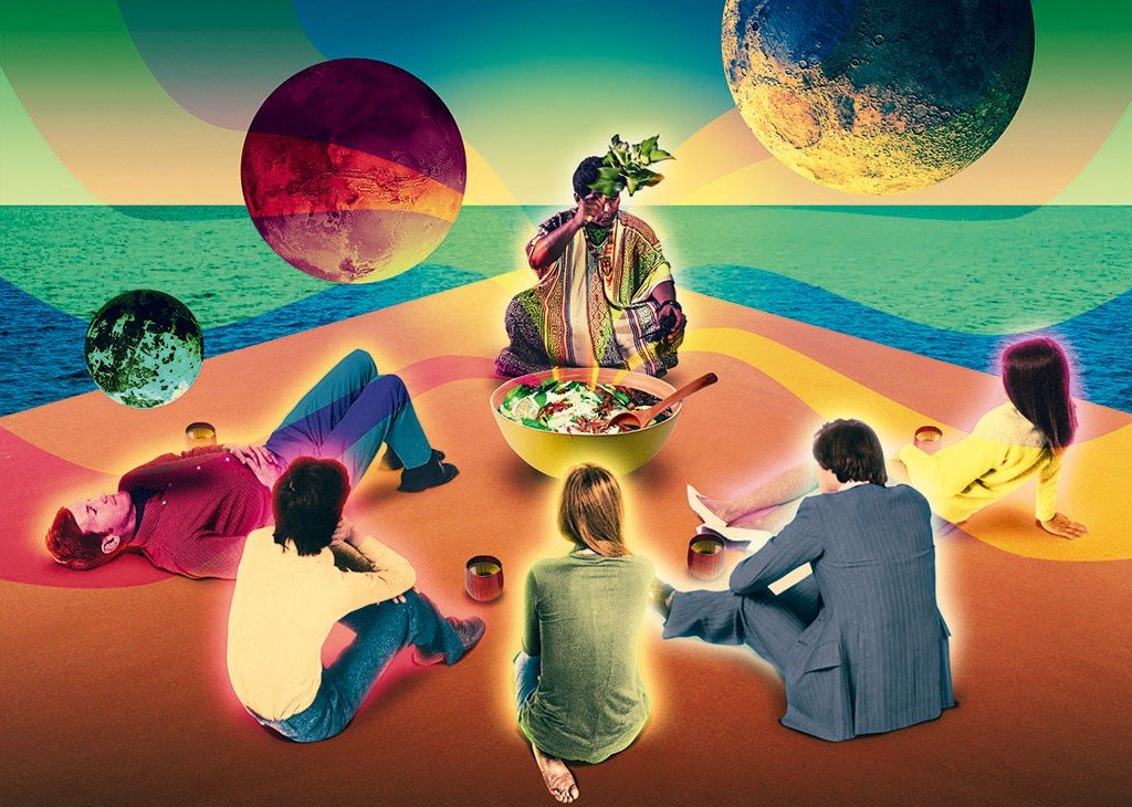 personas en grupo tomando ayahuasca