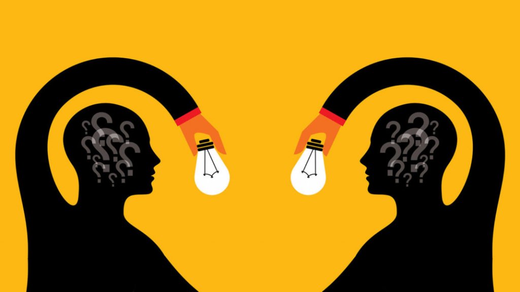 figuras con bombilla para simbolizar las frases de Albert Bandura