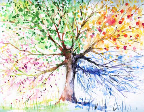 Dibujo de un árbol de colores