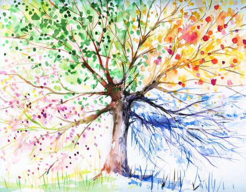Dibujo de un árbol de colores