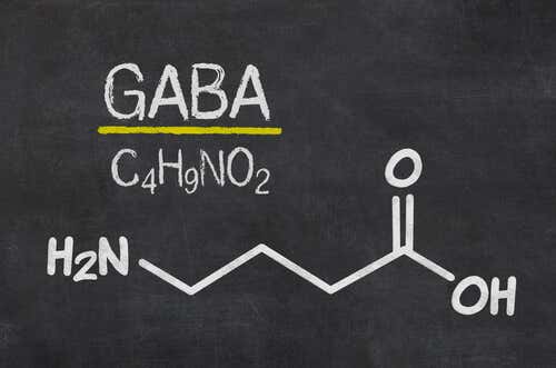Fórmula de GABA en la pizarra representando la neurobiología de la decepción