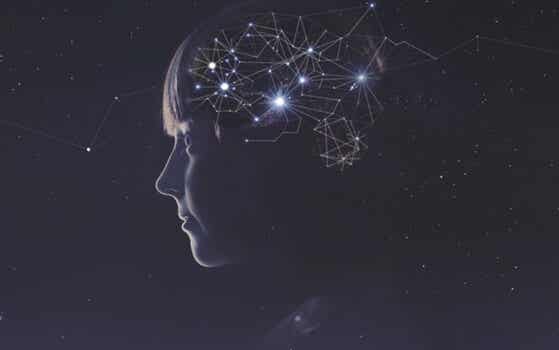 fille avec des constellations dans le cerveau symbolisant l'art de savourer la vie