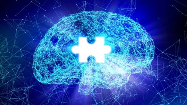 Hueco con forma de pieza de puzzle en el cerebro