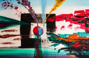 Pintura abstracta para representar el arte marginal