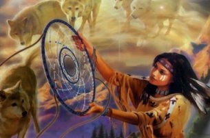 mujer lakota simbolizando al cazador de sueños