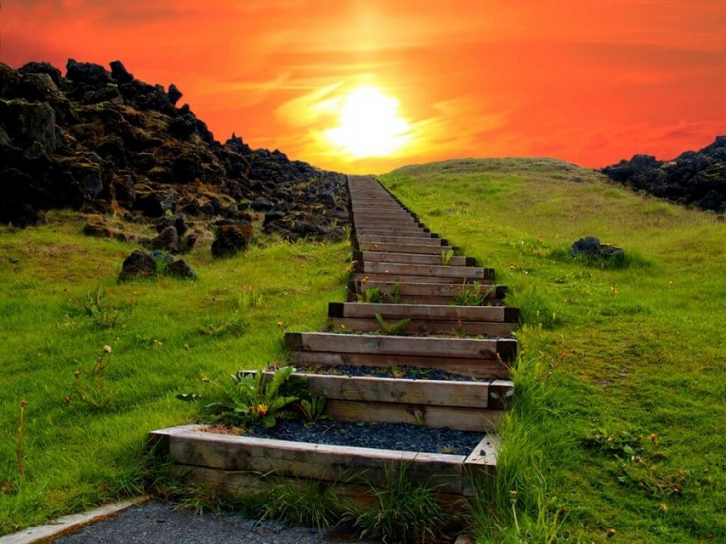 Camino de escaleras