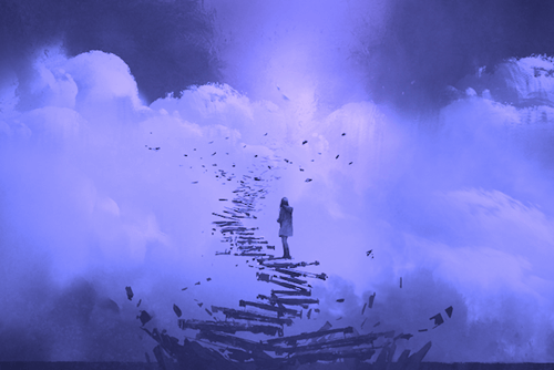 chica en escalera simbolizando que la la felicidad es un estado mental