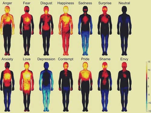 mapa de las emociones representando la terapia somática