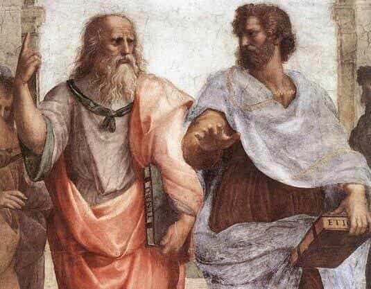 Platón y Aristóteles en la obra La escuela de Atenas