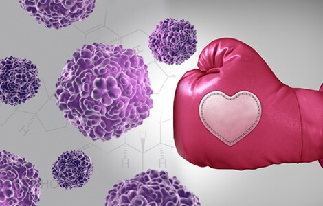 Guante de boxeo representando la lucha contra el cáncer