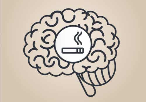 Imagen de un cerebro con cigarro humeando