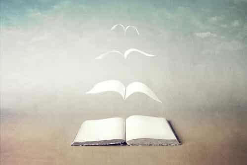 Libro con páginas volando