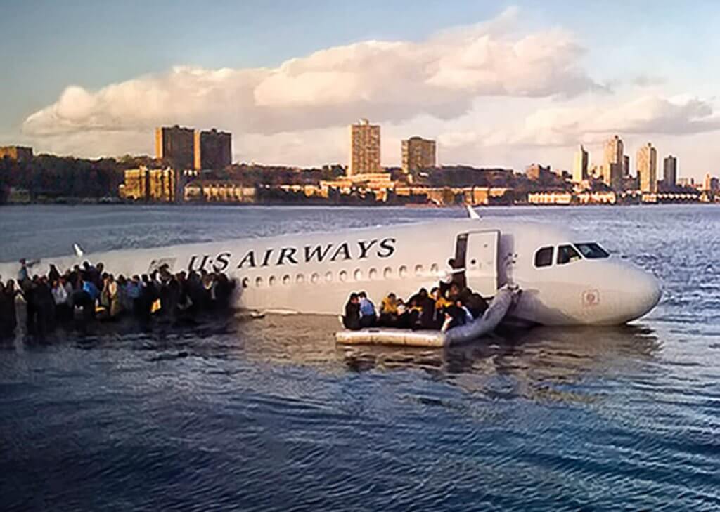 Avión en el Hudson