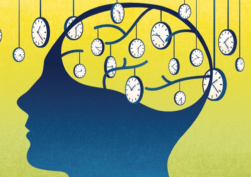 persona simbolizando los dos "relojes" cerebrales