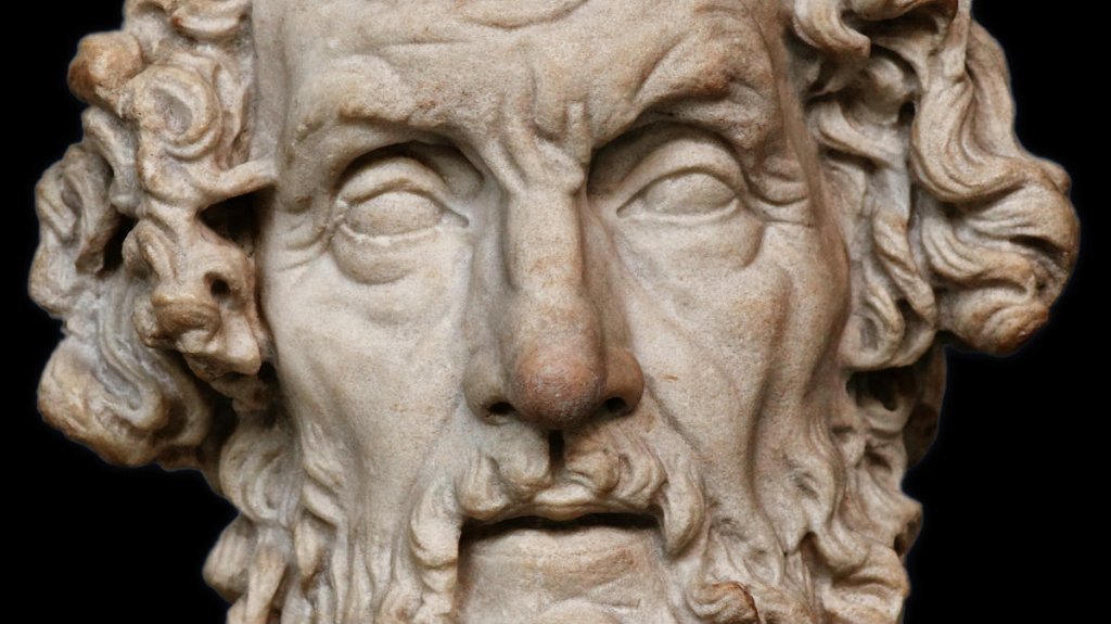 Rostro de la escultura de Homero