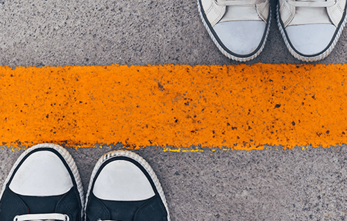 franja amarilla simbolizando la necesidad de respetar los límites personale