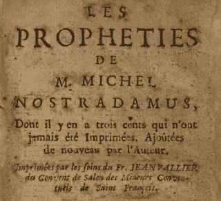 Hoja de las profecías de Nostradamus