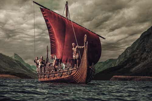 Barco con vikingos