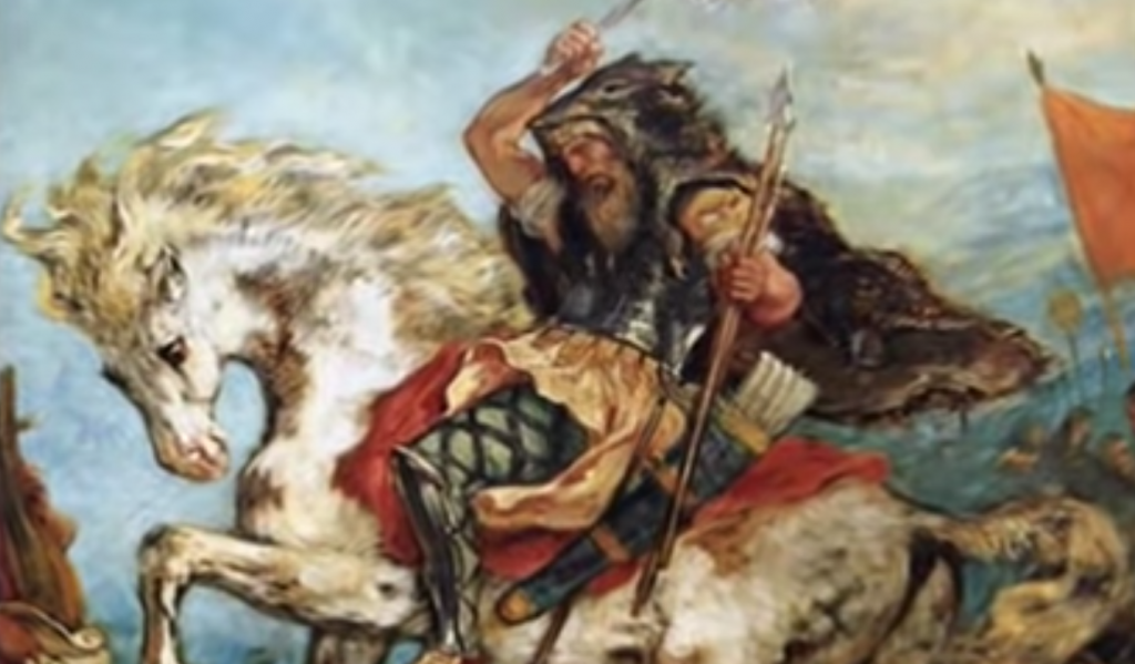 Guerrero en un caballo