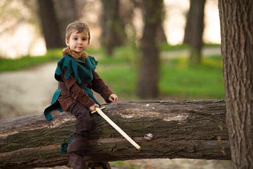 Niño vestido de Robin Hood
