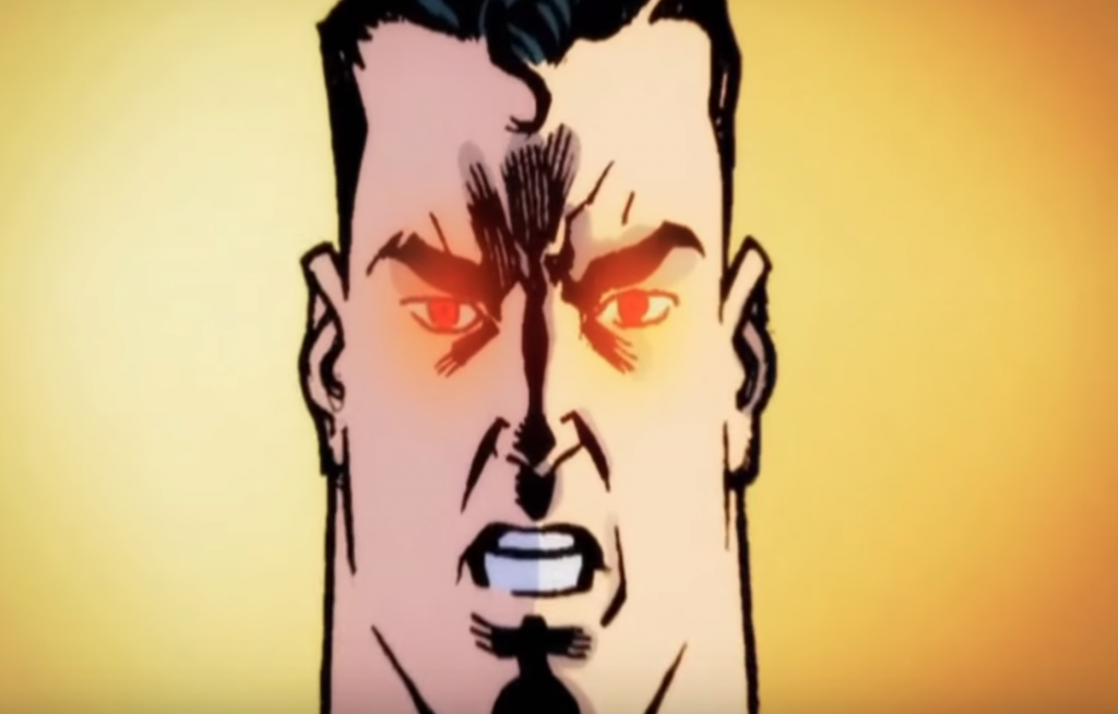 Superman con los ojos rojos