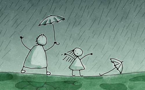 test 'Persona bajo la lluvia'