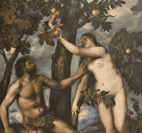 Adán y Eva de Tiziano
