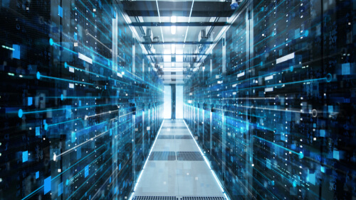 Pasillo con datos para representar el dataísmo