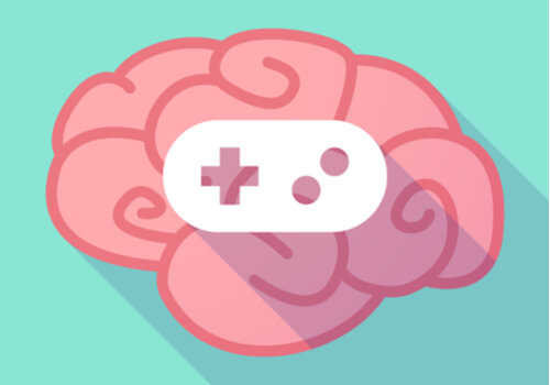 Cerebro con un mando de videojuegos