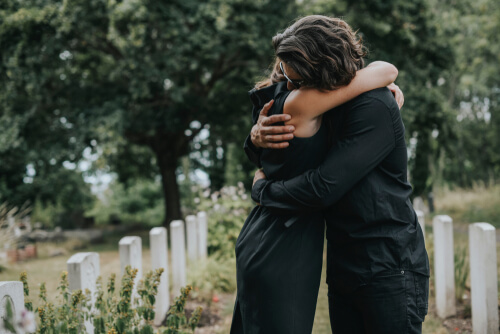 Mujeres en un funeral