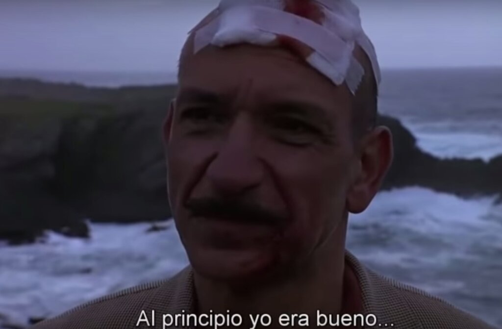 Escena de confesión de La muerte y la doncella.