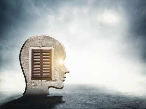 Mind of a person with a window inside representing the attitude to problems