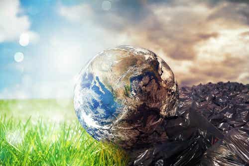 Verdens ball halvt forurenset