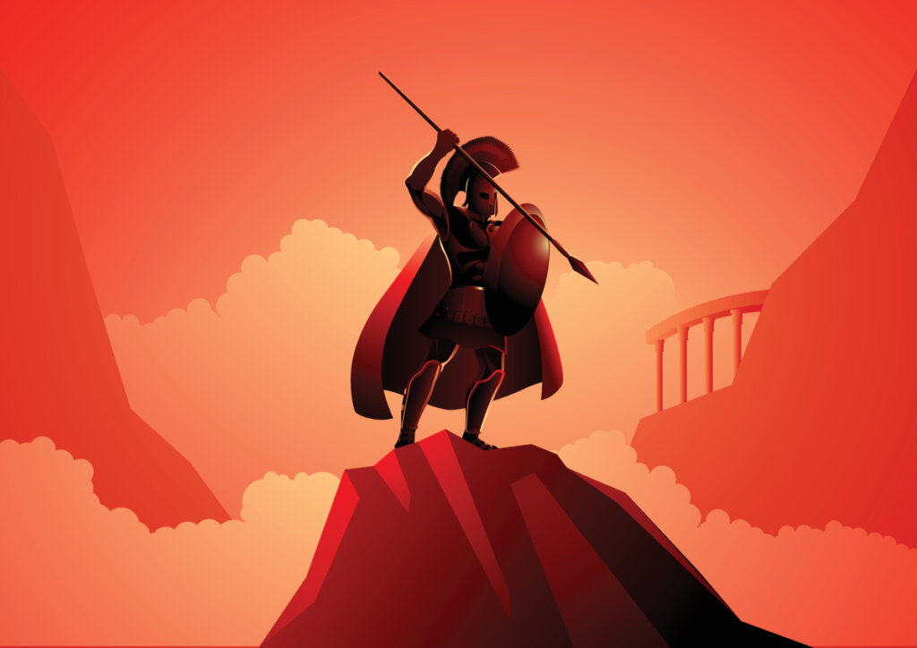 Ares avec lance et bouclier