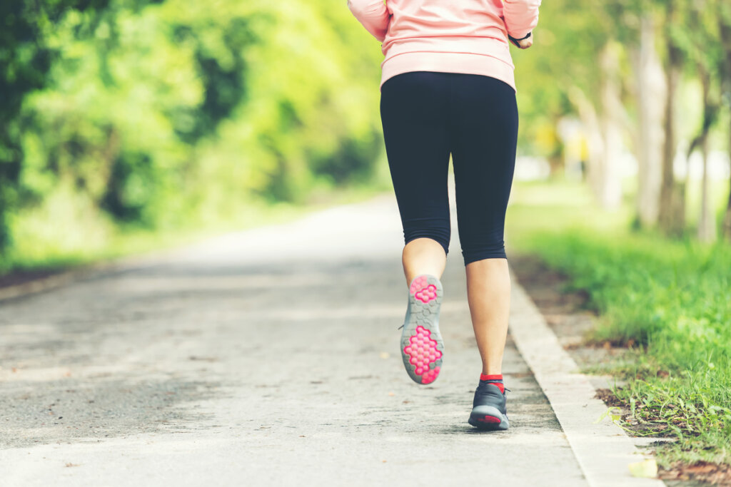 Woman running outdoors