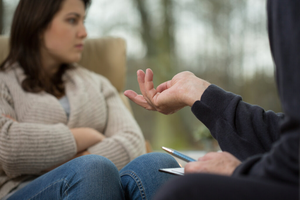 Mujer en terapia de estímulo de la motivación