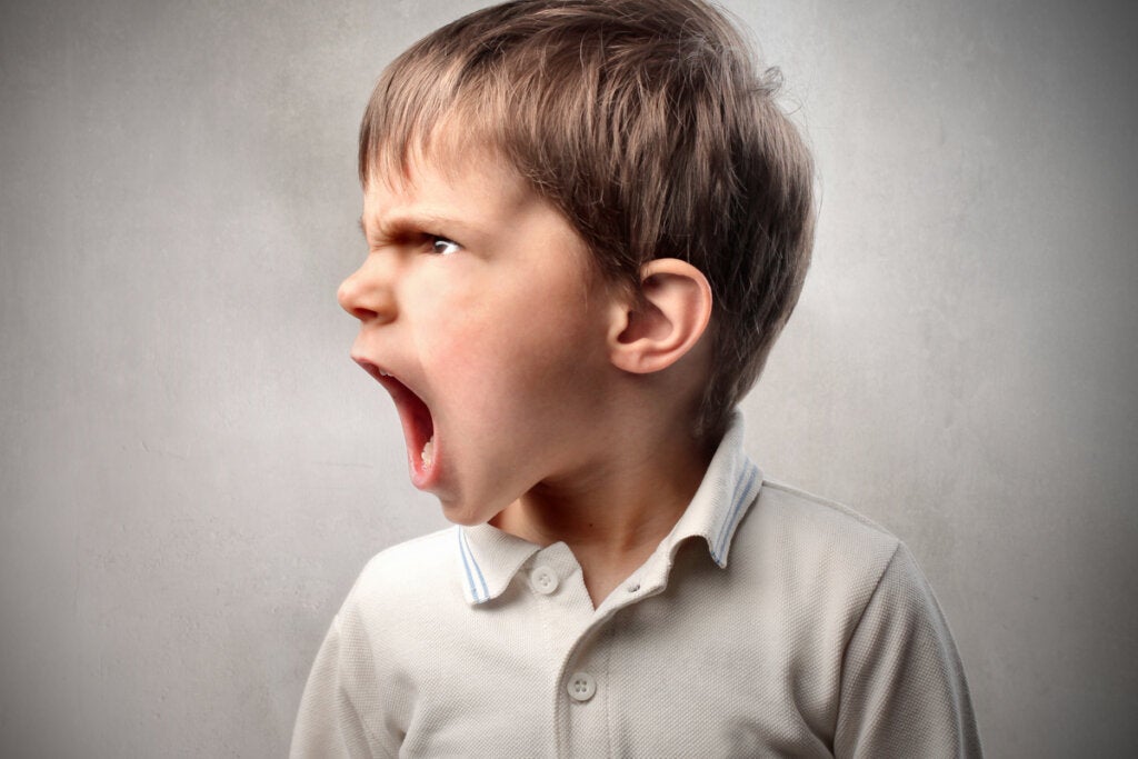 Niño gritando representando los diferentes tipos de enfado 