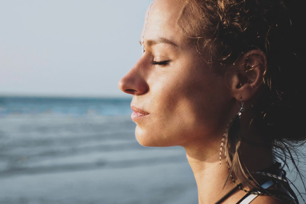 femme qui respire