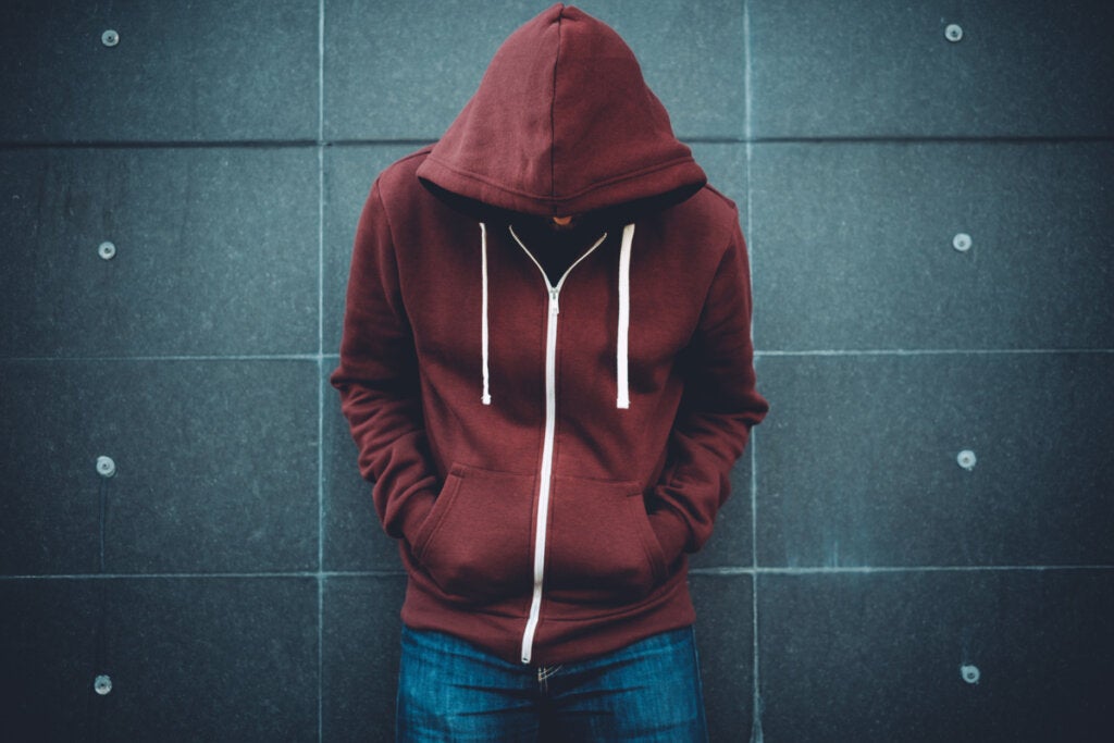 Hooded boy representing the Brain of violent people