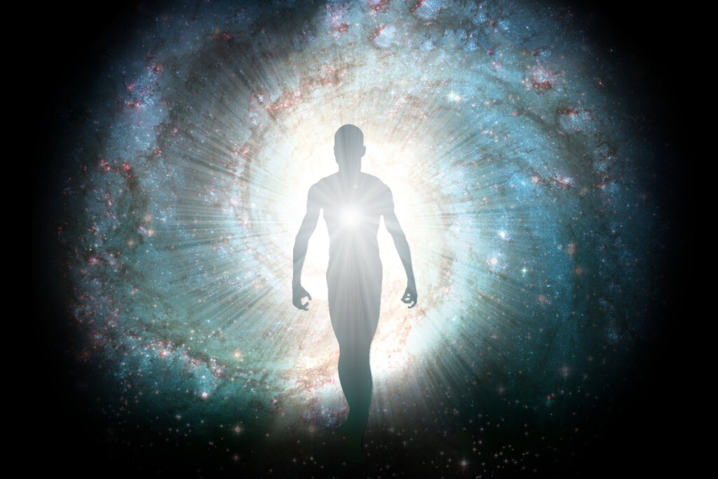 Man with inner light representing the archetype of the magician