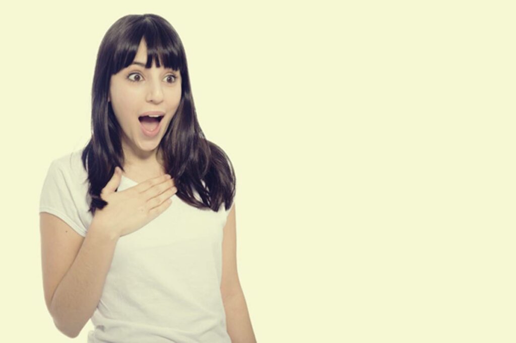 girl surprised at the awkward questions