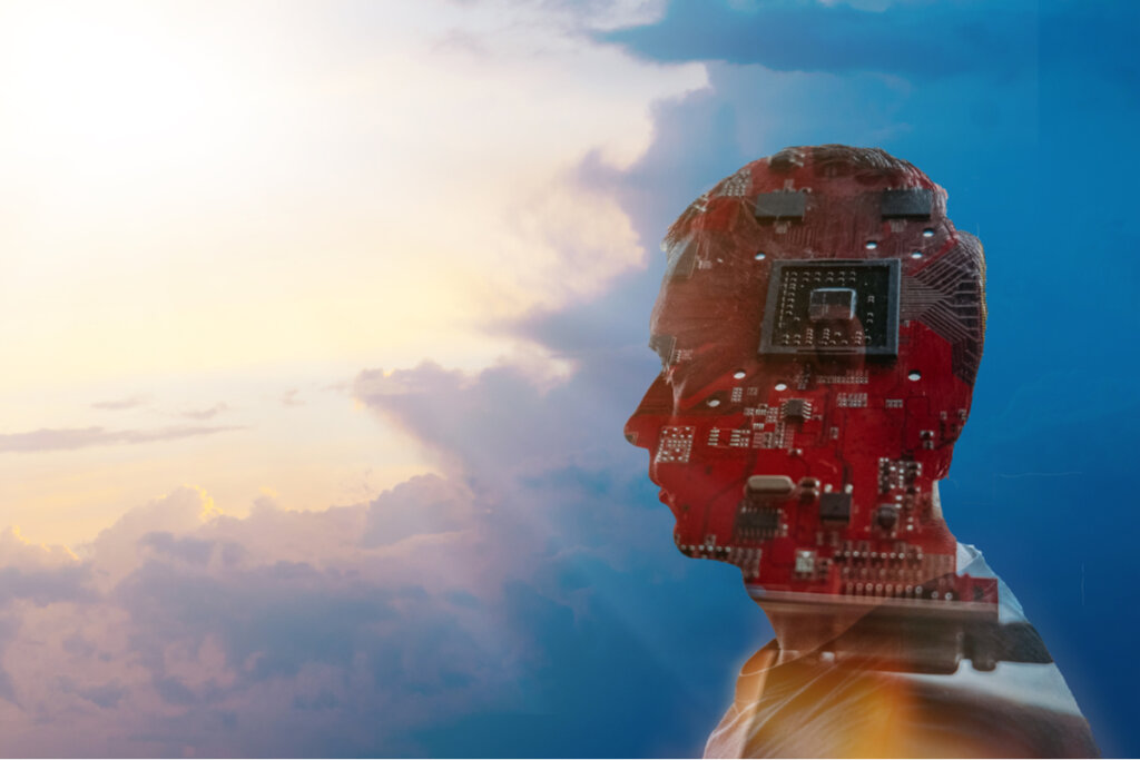 Hombre con chips en el interior para representar el biohacking