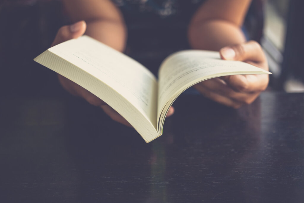 Person reading a book