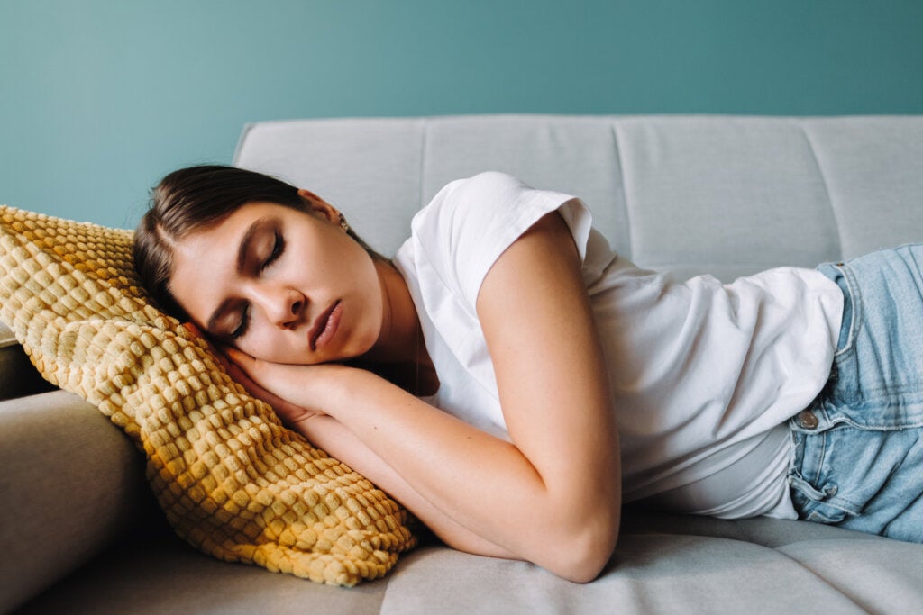 sleeping woman representing how emotional memory is consolidated in the brain