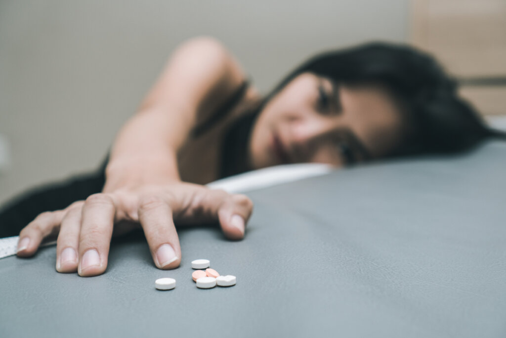 Mujer adicta al fentanilo