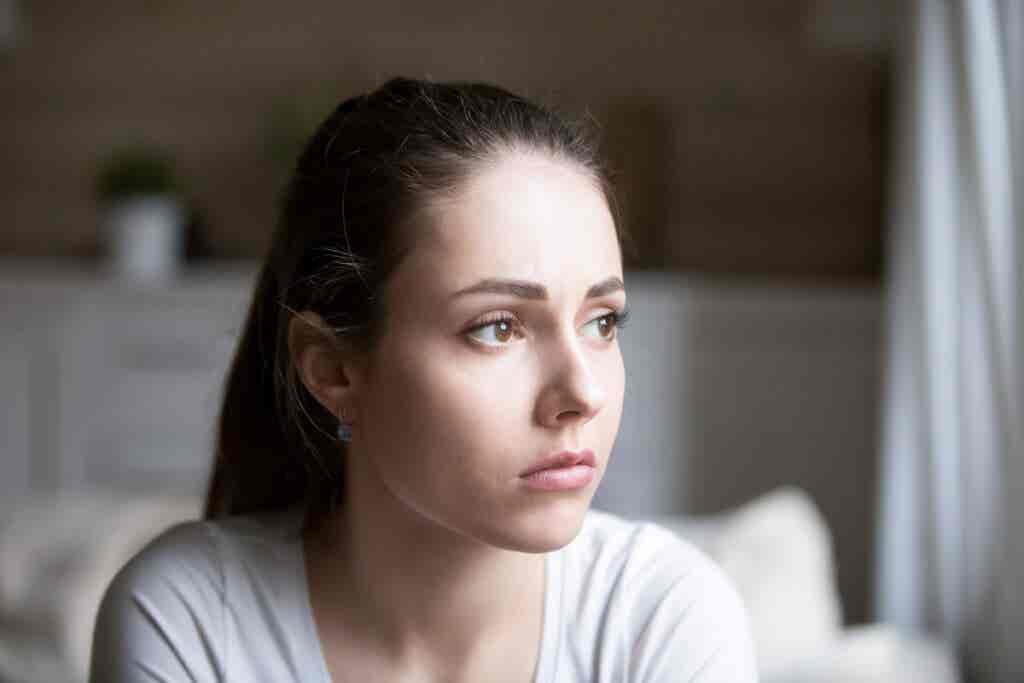 Woman thinking about whether or not to have children