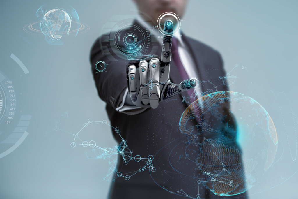 Robot in suit representing the Turing test