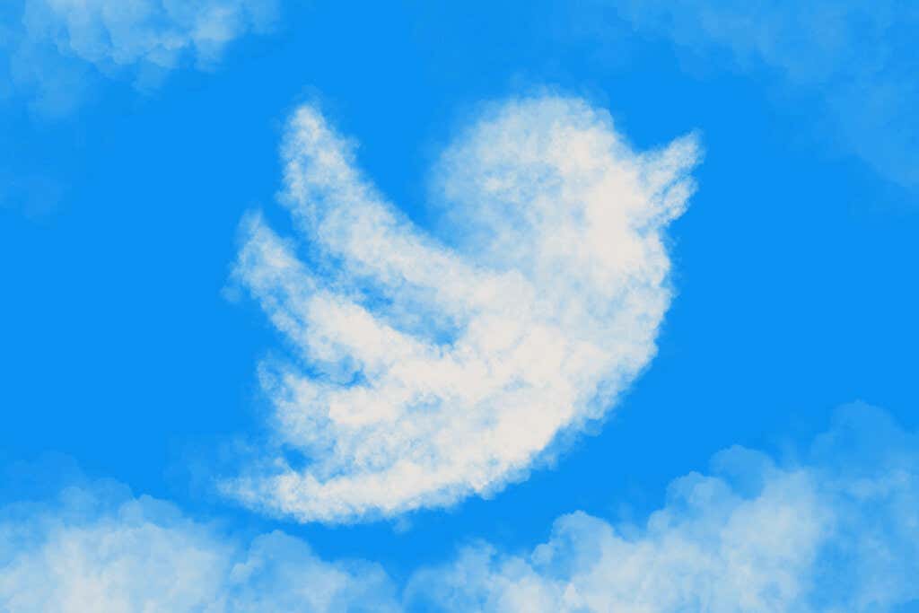 Nube con forma de pájaro de Twitter